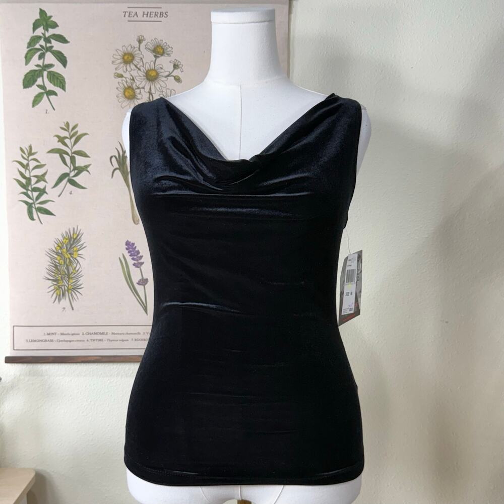 90s Y2k Velvet Cowl Neck Top NWT Romantic Goth Sexy Vampire Whimsigoth Witchy M